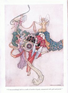 Fui colocado en una cuna de nácar, ornamentada con oro y joyas de Warwick Goble